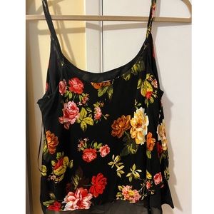 Black flower print dressy tank!